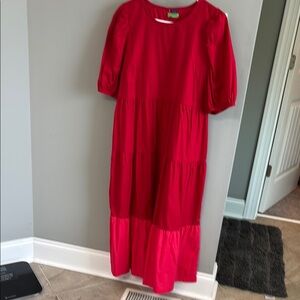 Old Navy Vibrant Red Midi Dress